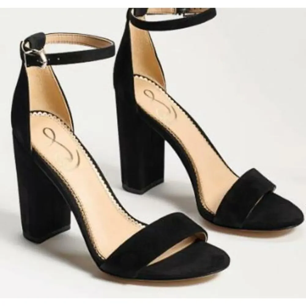 Sam Edelman Women's Yaro Heeled Sandal, Suede Black, 8.5